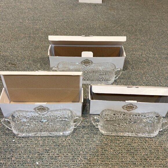 Set of 3 Crystal flatware caddies - Picture 1 of 5